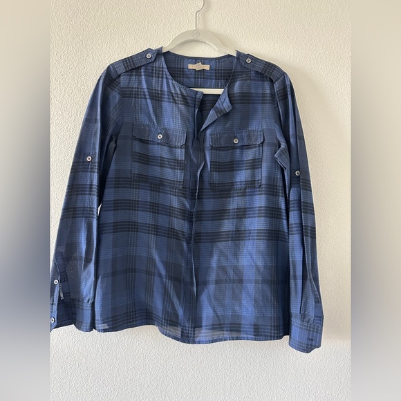 Burberry Brit signature plaid print blue shirt size M - Picture 1 of 4